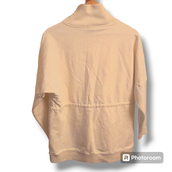 Varley Adeline Drawstring Waist Cream Top - Picture 6 of 8